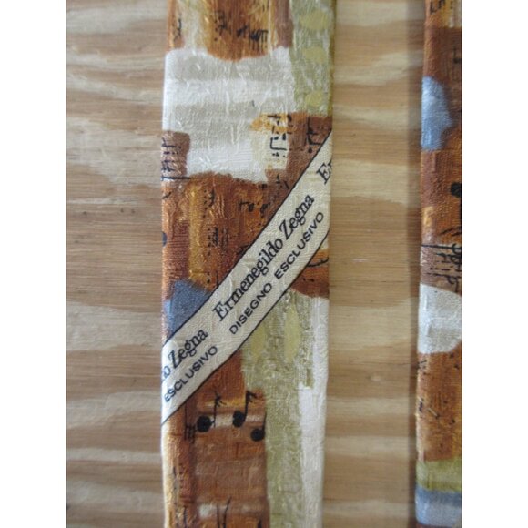 Ermenegildo Zegna Neck Tie Silk Music Abstract Art Formal Designer - Picture 7 of 10
